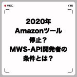 2020年Amazonツール停止問題?MWS-API開発者に課せられた条件を解説します