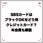 SBSカードはブラックOKのせどり用クレジットカード?年会費も解説